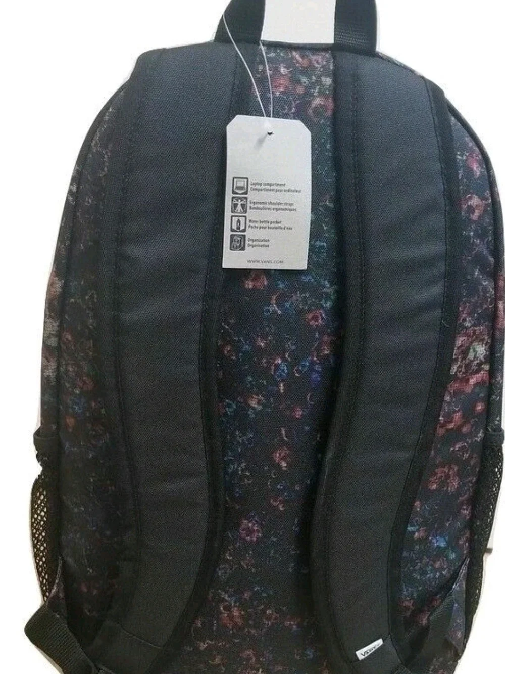 Vans Black & Pink Marble Print Backpack